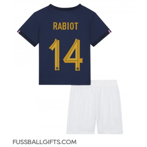 Frankreich Adrien Rabiot #14 Fußballbekleidung Heimtrikot Kinder WM 2022 Kurzarm (+ kurze hosen)